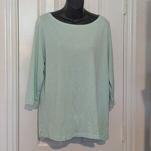 Talbots Light Green 3/4 sleeve Tee, Plus size 1X
